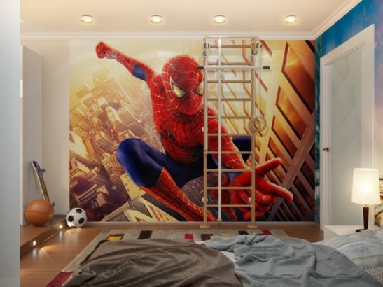spiderman-down-lit-boys-room-with-ladder-700x525