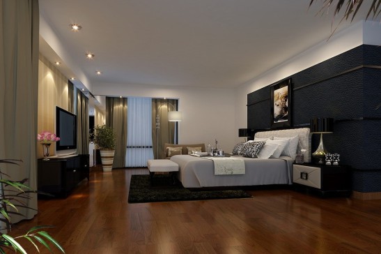 Black-background-wall-design-for-bedroom